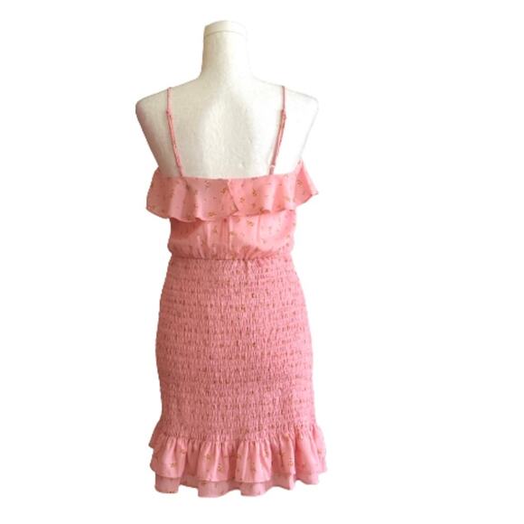 Trixxi Dress Pink Floral Spaghetti Strap Smocked Ruffled Mini Dress Small NWOT - Picture 5 of 12